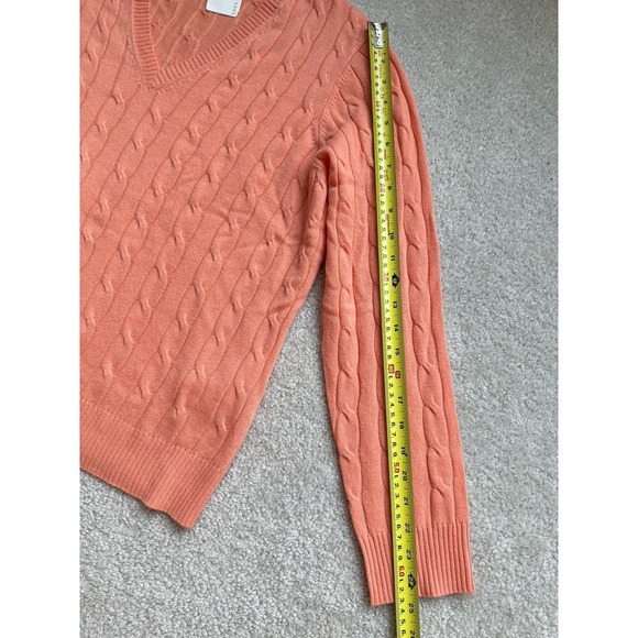 $179 NWT VINTAGE SAKS FITH AVENUE Z 100% CASHMERE CABLE KNIT V NECK SWEATER 2X - Picture 6 of 8